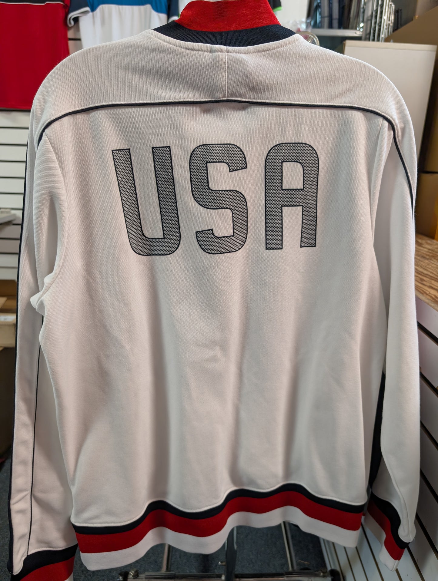 NIKE White USA Men's Medium N98 Jacket Full Zip ***VINTAGE USED***