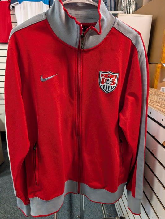NIKE Red USA Men's Large N98 Jacket Full Zip ***VINTAGE USED***