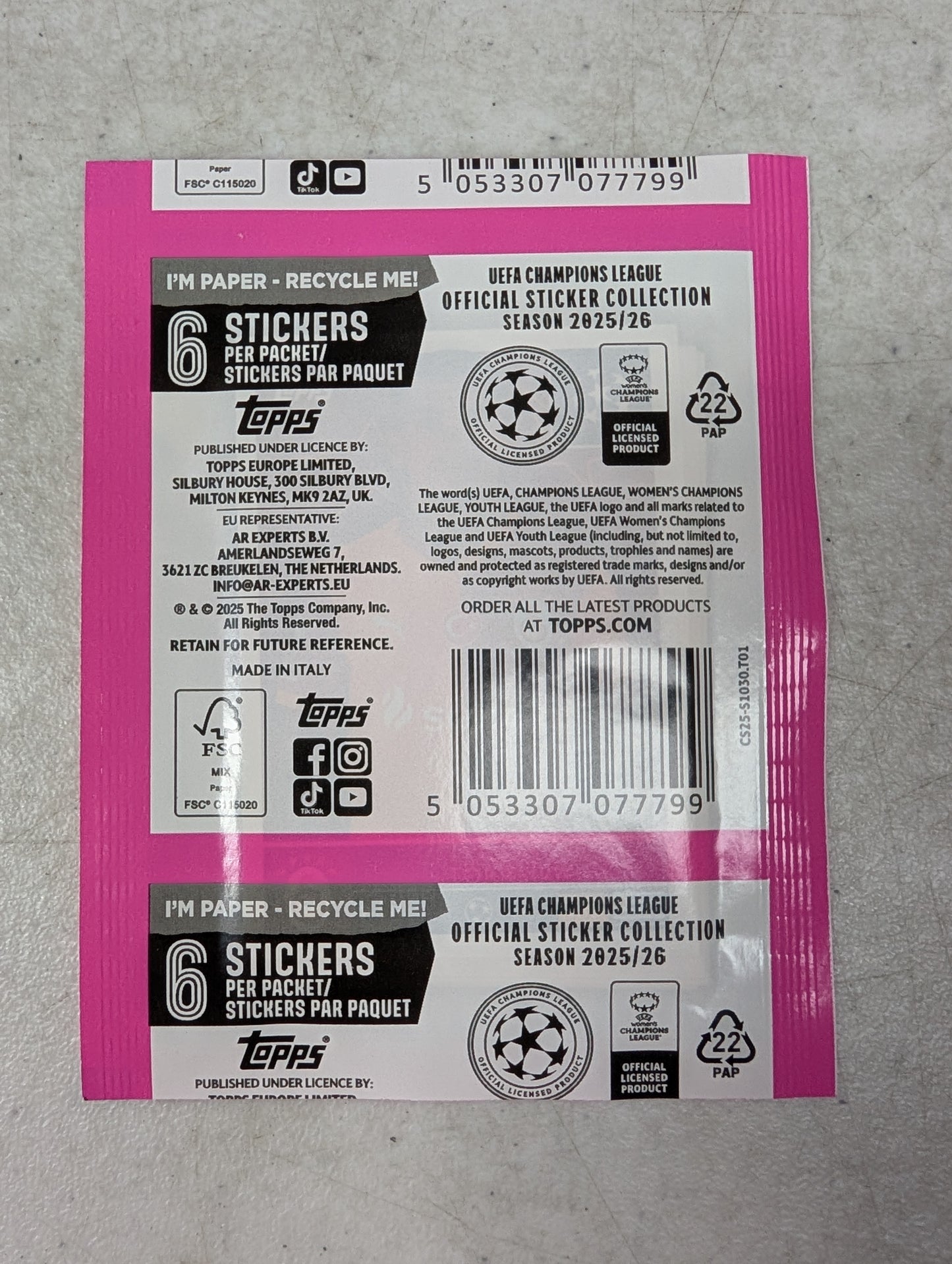 2025-26 Topps UEFA Champions League Sticker Pack