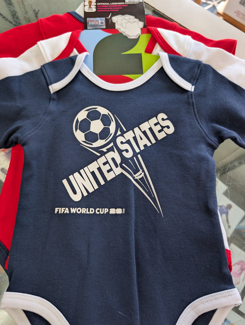 Load image into Gallery viewer, 2026 FIFA World Cup 3 Piece Creeper Set USA
