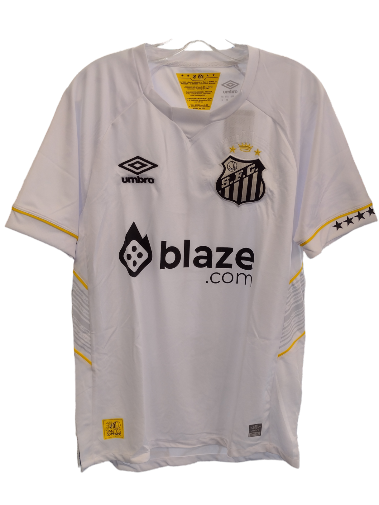 Umbro Men's Santos FC 2023 Home White Jersey Pele #10