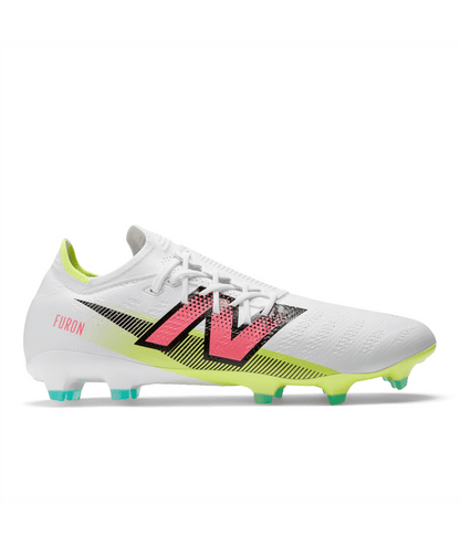 New Balance Furon Pro FG V7+ White Soccer Cleats Wide