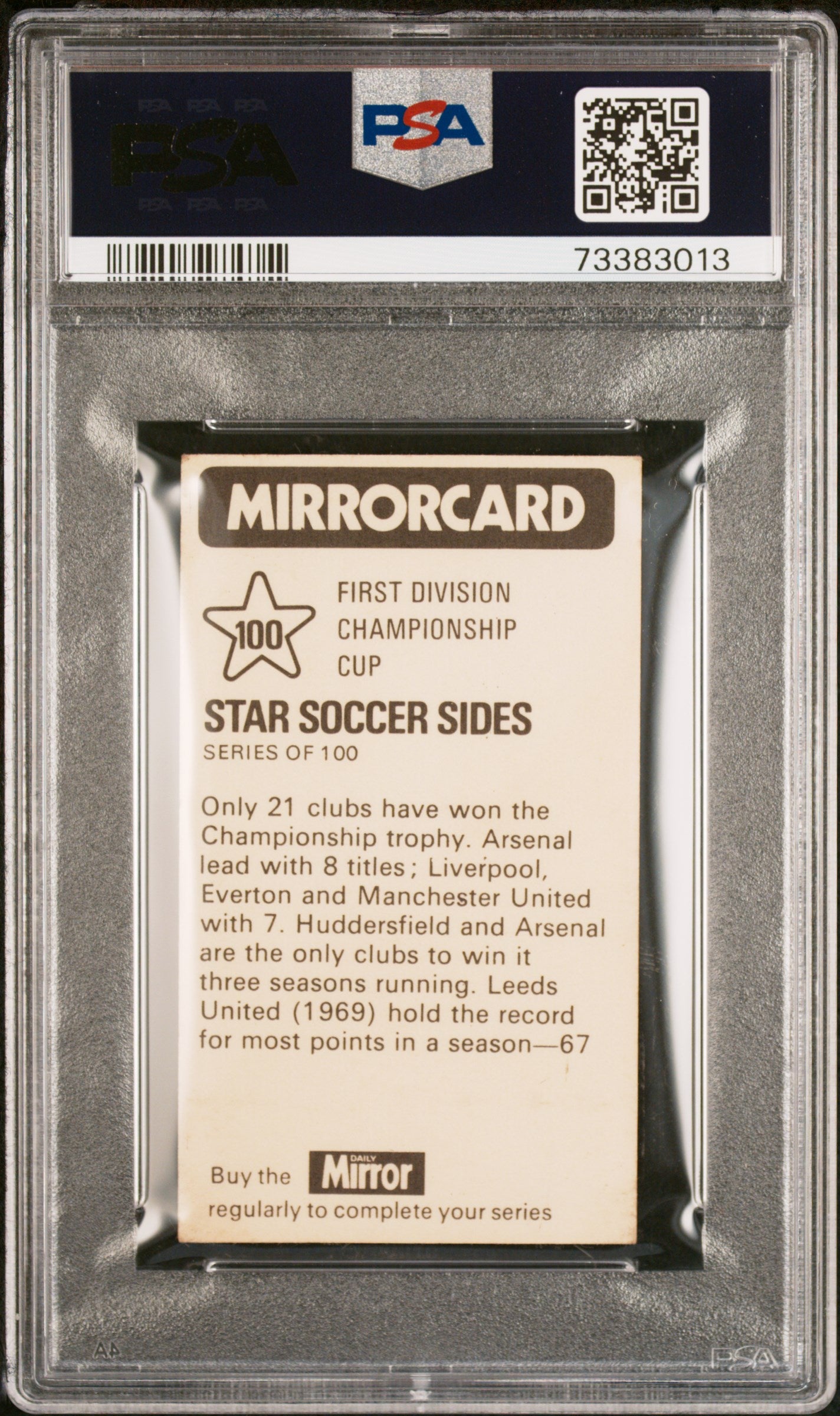 1971 DAILY MIRROR STAR SOCCER SIDES 100 FIRST DIVISION CHAMPIONSHIP CUP PSA 3