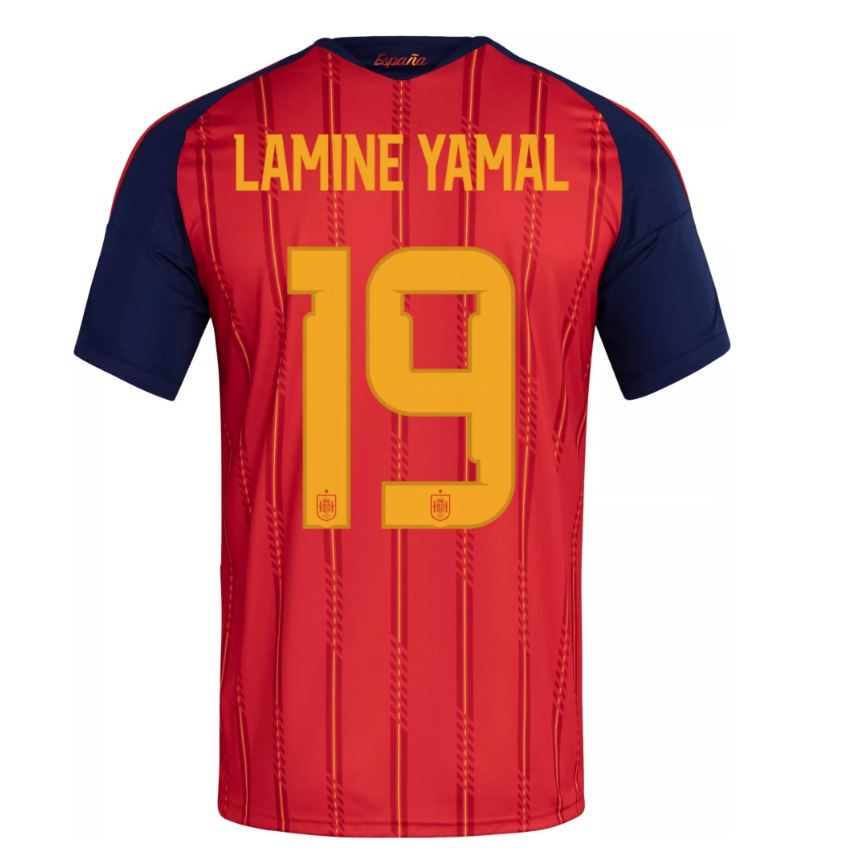 Lamine Yamal #19 Men's Spain World Cup 2026 Home Jersey