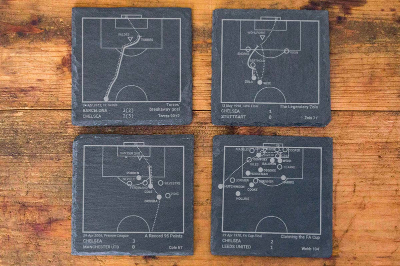 Load image into Gallery viewer, Greatest Chelsea Plays: Slate Coasters (Set of 4)
