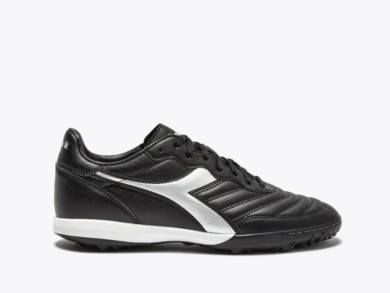 Load image into Gallery viewer, Diadora Brasil R TFR Soccer Turf Soccer Shoes Black Silver
