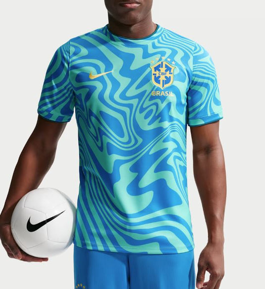 Brazil Academy Pro Men's Nike Dri-FIT Soccer Pre-Match Short-Sleeve Top