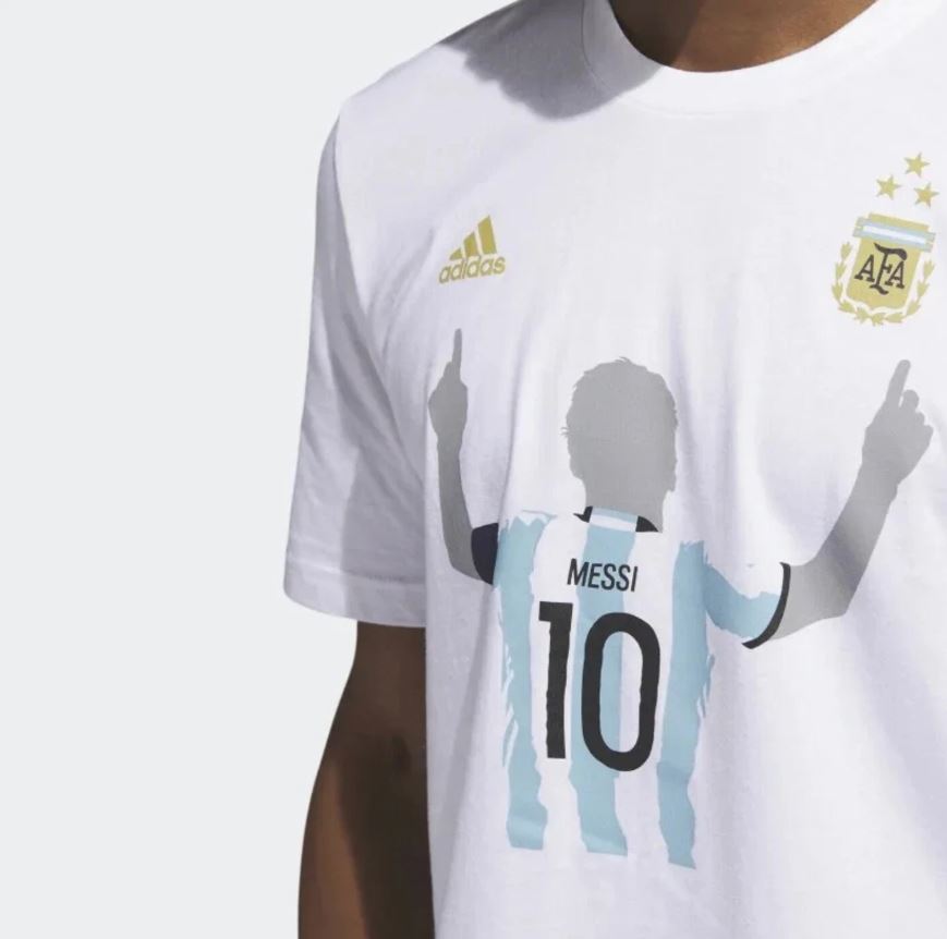 adidas Argentina 2022 World Cup Winners Tee Messi Celebration #10