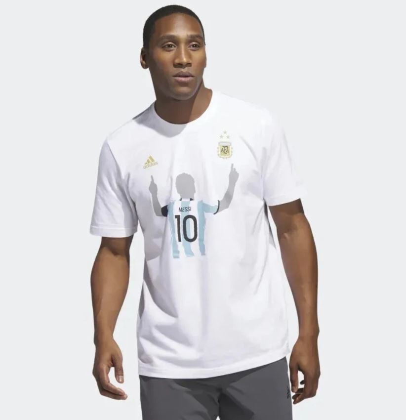 adidas Argentina 2022 World Cup Winners Tee Messi Celebration #10
