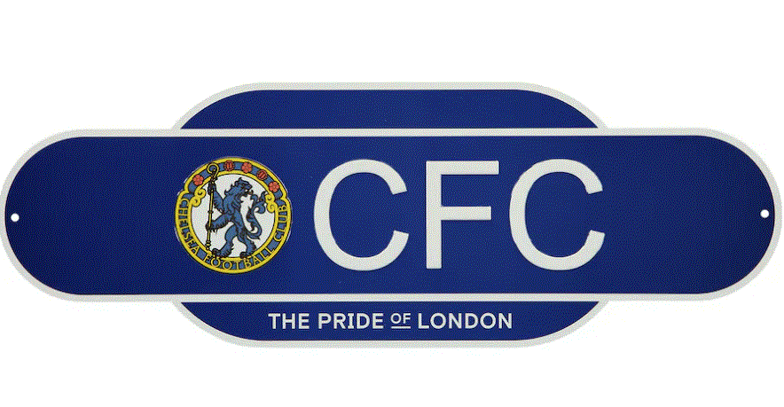 Chelsea F.C. Retro Crest Metal Street Sign