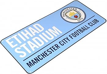 Manchester City Metal Street Sign Sky Blue