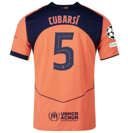 Men's Cubarsi #5 UCL badges FC Barcelona Third Jersey 2025/26 Stadium (Copy)