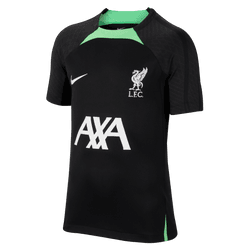Liverpool FC Strike Big Kids' Nike Dri-FIT Knit Soccer Top Black Green