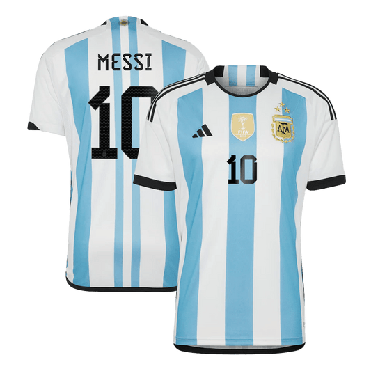adidas Men's Argentina 2022 World Cup Winners Jerseys 3 Star Messi #10