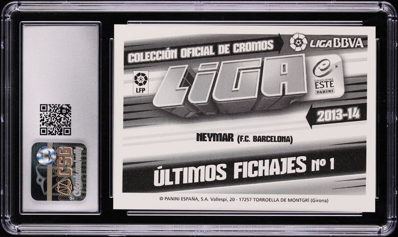 Load image into Gallery viewer, 2013 Panini Este Liga BBVA Stickers Ultimos Fichajes Neymar Jr. #1 CSG 10 GEM
