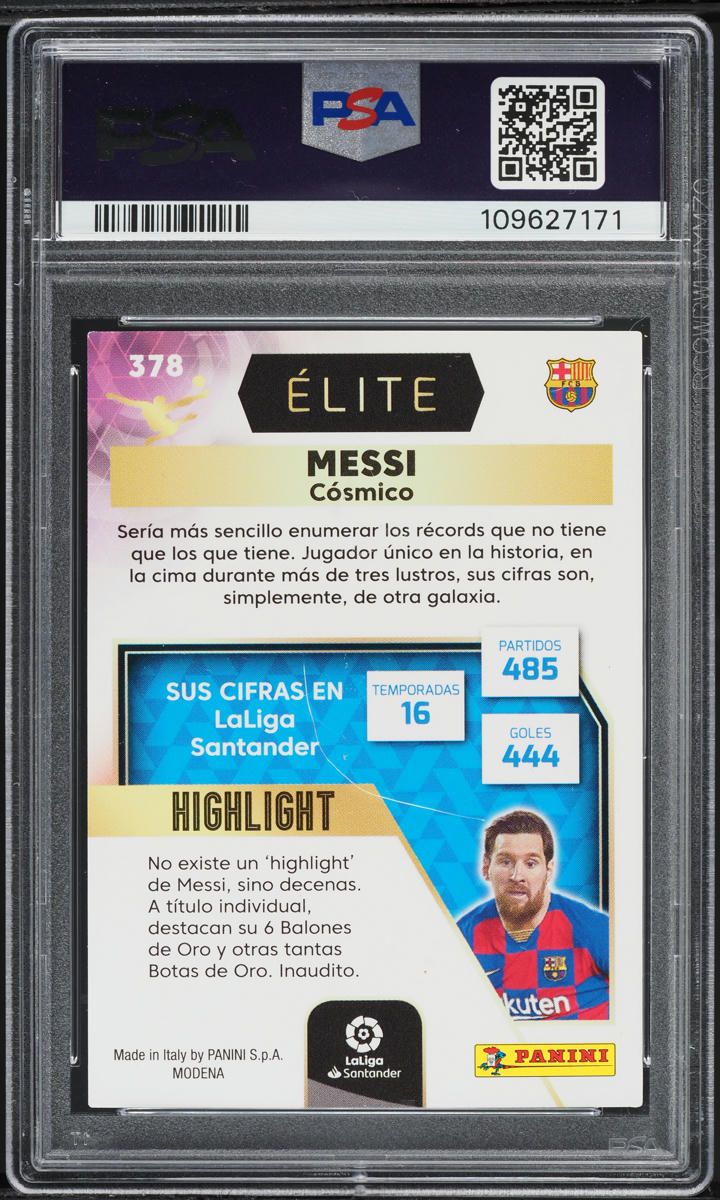 Load image into Gallery viewer, 2020 Panini La Liga Mega Cracks Lionel Messi #378 PSA 8 NM-MT
