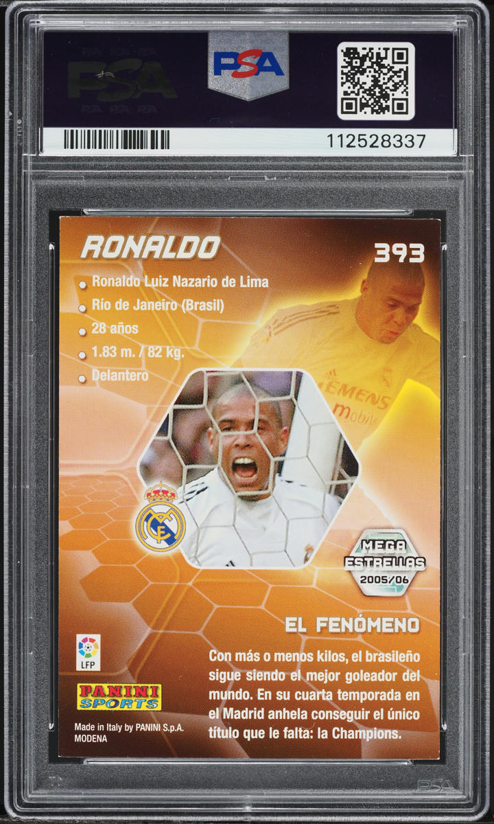 Load image into Gallery viewer, 2005 Panini La Liga Mega Cracks Ronaldo #393 PSA 7 NRMT
