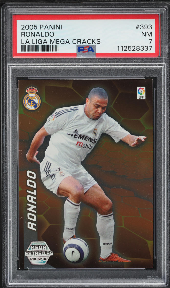 Load image into Gallery viewer, 2005 Panini La Liga Mega Cracks Ronaldo #393 PSA 7 NRMT
