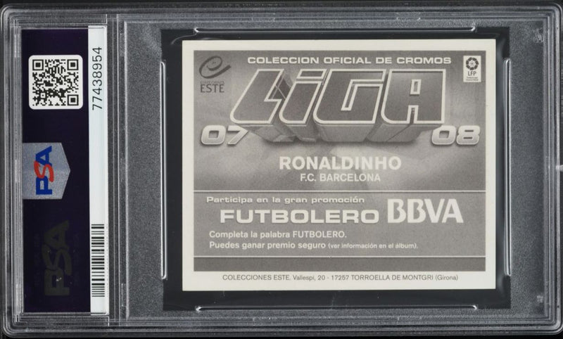 Load image into Gallery viewer, 2007 Panini Stickers Colecciones Este Ronaldinho PSA 8 NM-MT
