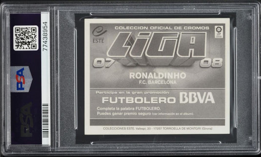 2007 Panini Stickers Colecciones Este Ronaldinho PSA 8 NM-MT