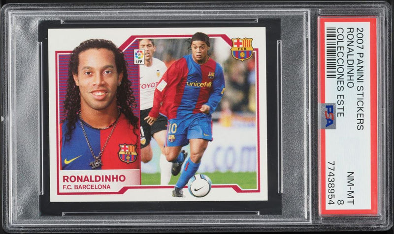 Load image into Gallery viewer, 2007 Panini Stickers Colecciones Este Ronaldinho PSA 8 NM-MT
