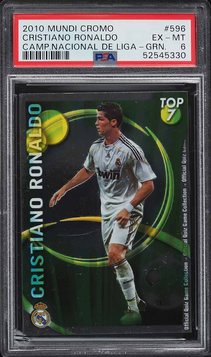 Load image into Gallery viewer, 2010 Mundi Cromo Campeonato Nacional De Liga Green Cristiano Ronaldo PSA 6 EXMT
