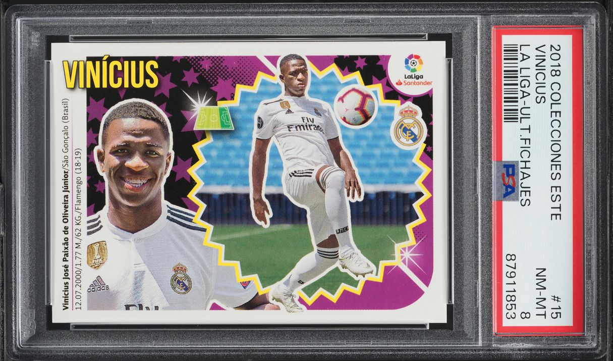 2018 Panini Colecciones Este La Liga Vinicius ROOKIE #15 PSA 8 NM-MT