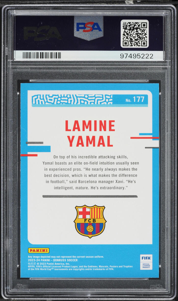 2023 Donruss FIFA Lamine Yamal ROOKIE #177 PSA 8 NM-MT 81