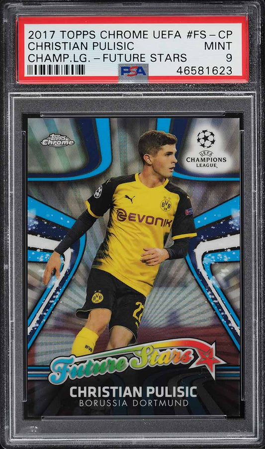 2017 Topps Chrome UEFA Future Stars Christian Pulisic ROOKIE #FS-CP PSA 9 MINT