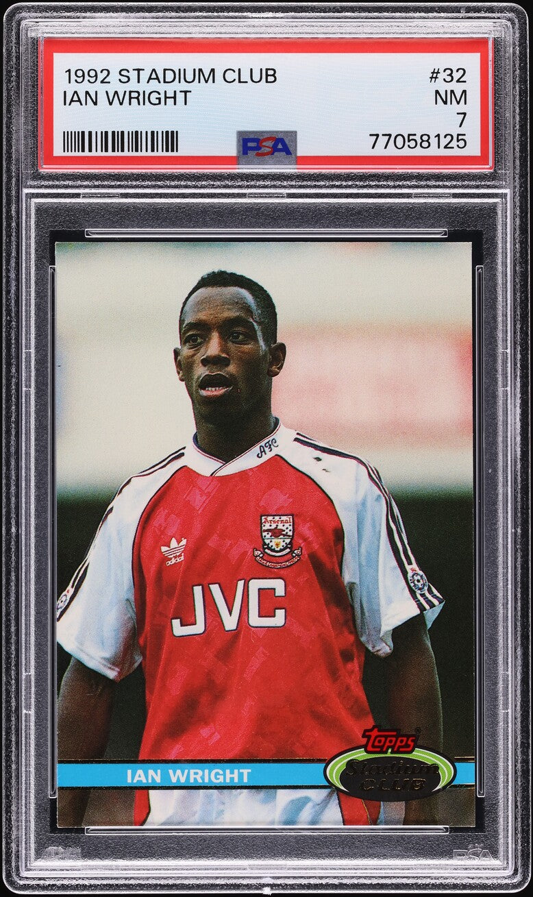1992 Stadium Club Soccer Ian Wright Arsenal #32 PSA 7 NRMT