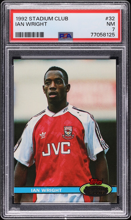 1992 Stadium Club Soccer Ian Wright Arsenal #32 PSA 7 NRMT