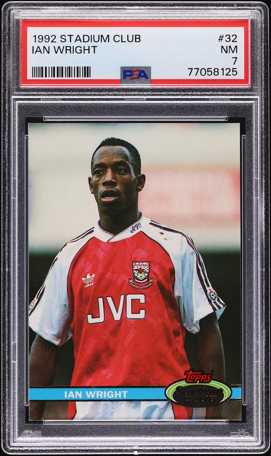 1992 Stadium Club Soccer Ian Wright Arsenal #32 PSA 7 NRMT