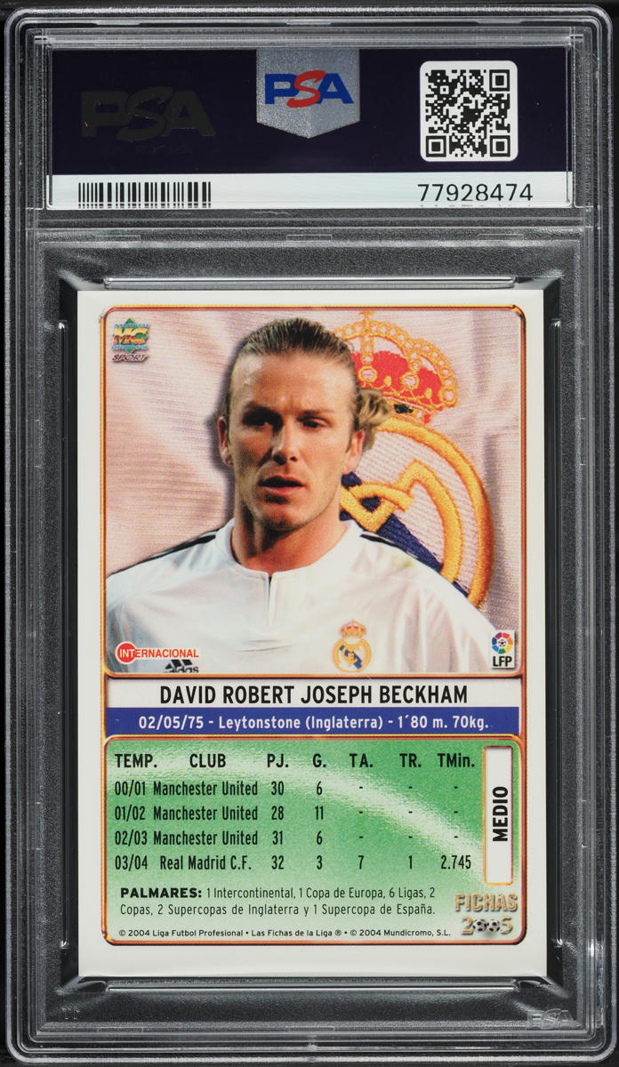 Load image into Gallery viewer, 2004 Mundi Cromo Liga David Beckham #98 PSA 7 NRMT
