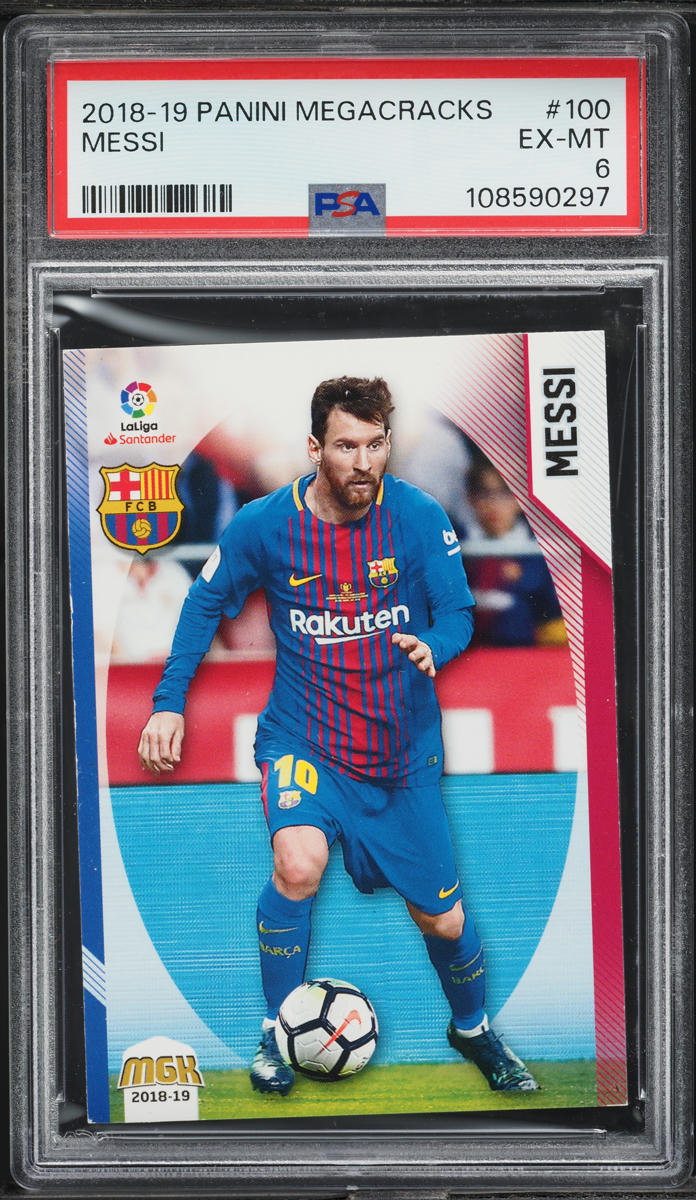 Load image into Gallery viewer, 2018 Panini Megacracks Lionel Messi #100 PSA 6 EXMT

