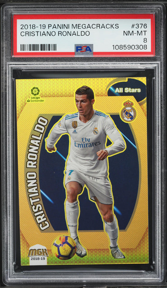 2018 Panini Megacracks Cristiano Ronaldo #376 PSA 8 NM-MT