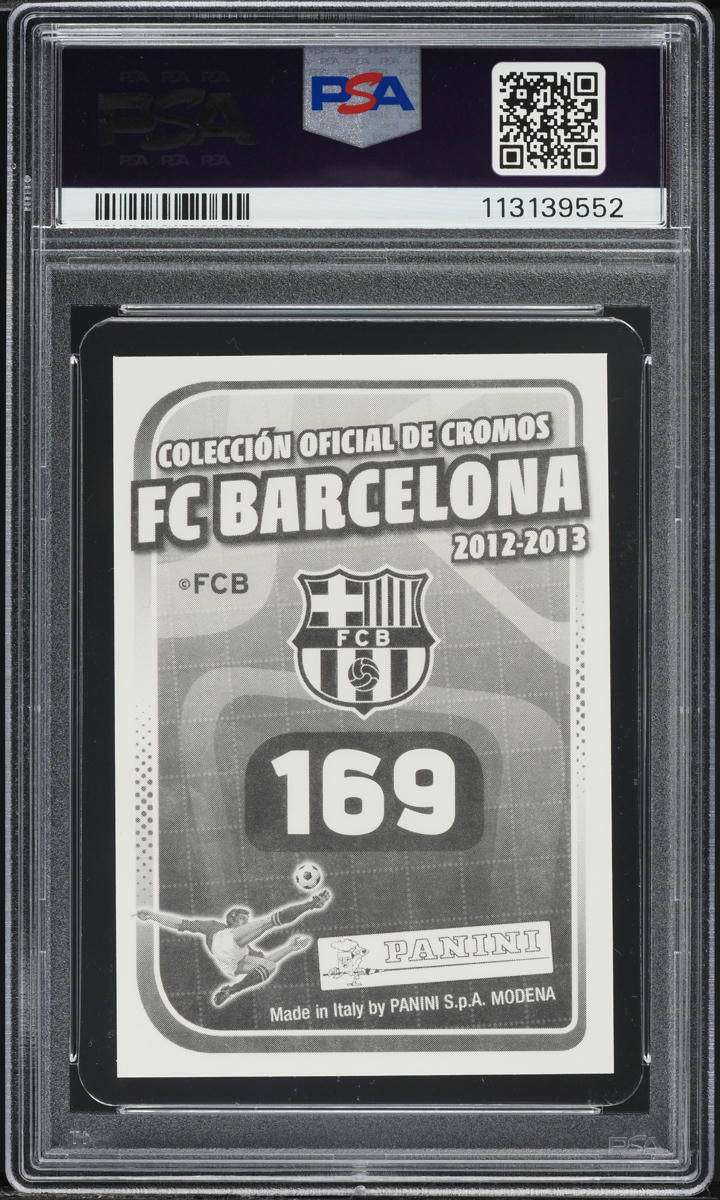Load image into Gallery viewer, 2012 Panini FC Barcelona Top Lionel Messi #169 PSA 8 NM-MT
