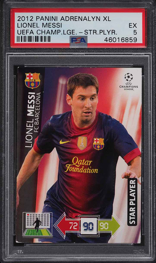 2012 Panini Adrenalyn XL UEFA Champions League Star Lionel Messi PSA 5 EX
