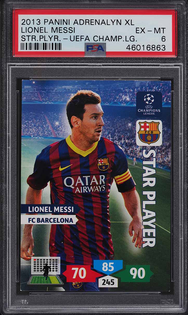 Load image into Gallery viewer, 2013 Panini Adrenalyn XL UEFA Champions League Lionel Messi PSA 6 EXMT
