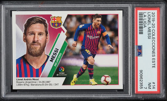 2019 Panini Colecciones Este La Liga Lionel Messi #14 PSA 7 NRMT