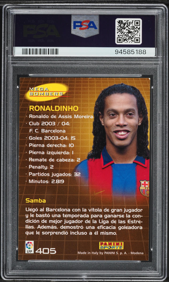 Load image into Gallery viewer, 2004 Panini Sports Mega Cracks Ronaldinho #405 PSA 6 EXMT
