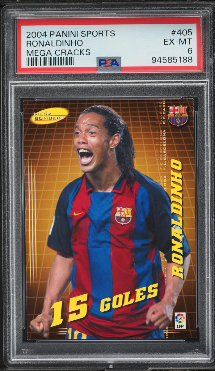 Load image into Gallery viewer, 2004 Panini Sports Mega Cracks Ronaldinho #405 PSA 6 EXMT
