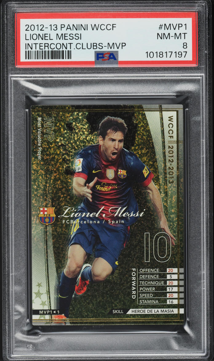 Load image into Gallery viewer, 2012 Panini WCCF Intercontinental Clubs MVP Lionel Messi #MVP1 PSA 8 NM-MT

