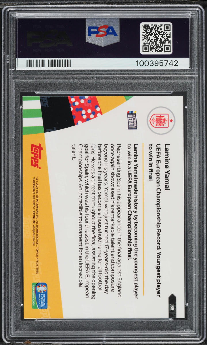 Load image into Gallery viewer, 2024 Topps Now UEFA Euro Lamine Yamal ROOKIE #66 PSA 9 MINT

