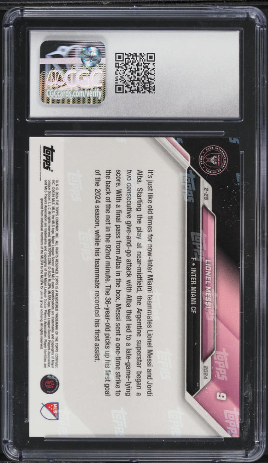 2024 Topps Now MLS Lionel Messi #9 CGC 10 GEM MINT