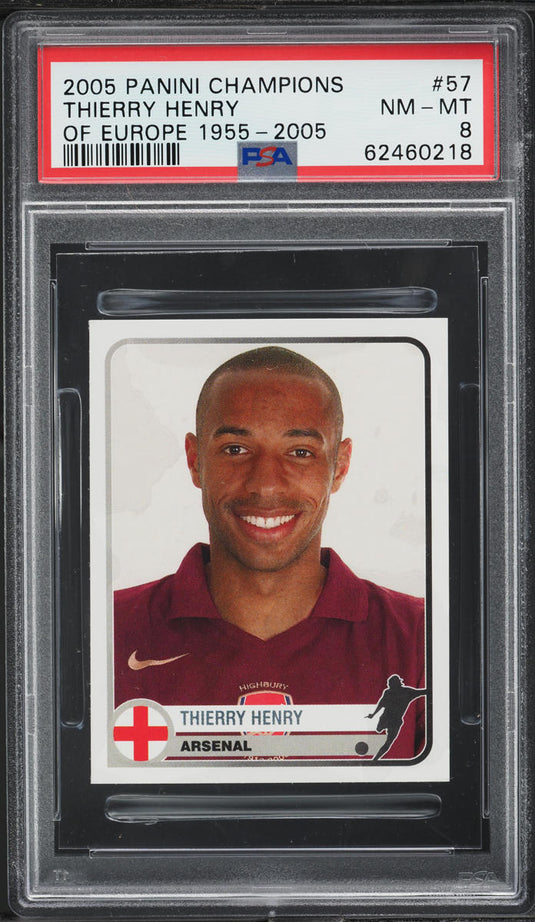 2005 Panini Champions Of Europe Arsenal Thierry Henry #57 PSA 8 NM-MT