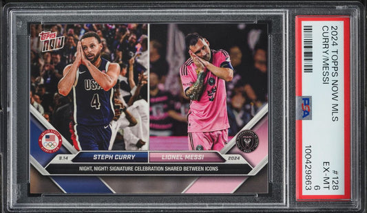 2024 Topps Now MLS Stephen Curry Lionel Messi #128 PSA 6 EXMT