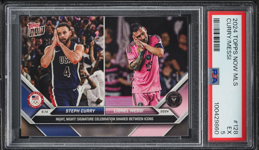 2024 Topps Now MLS Stephen Curry Lionel Messi #128 PSA 5 EX