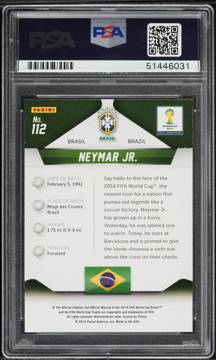 Load image into Gallery viewer, 2014 Panini Prizm World Cup Neymar Jr. #112 PSA 4 VGEX
