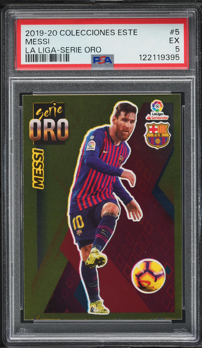 Load image into Gallery viewer, 2019 Panini Colecciones Este La Liga Serie Oro Messi #5 PSA 5 EX
