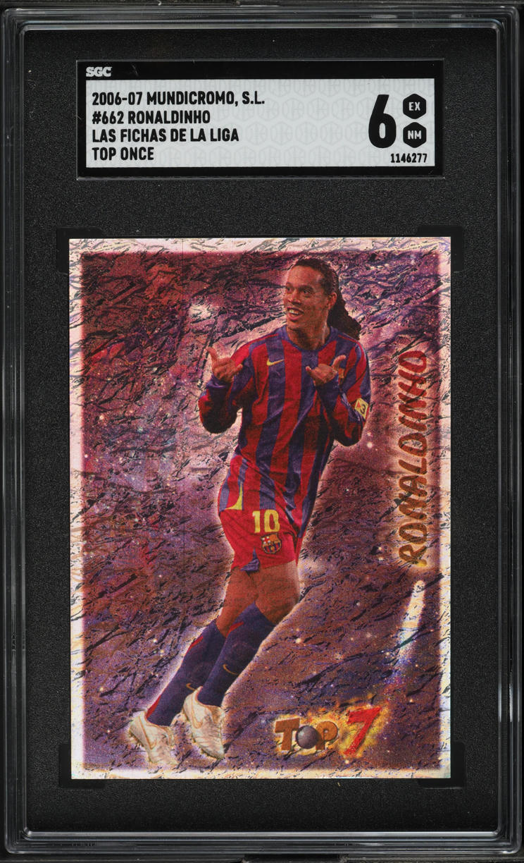 Load image into Gallery viewer, 2006 Mundicromo S.L. Las Fichas De La Liga Top Once Ronaldinho #662 SGC 6 EXMT
